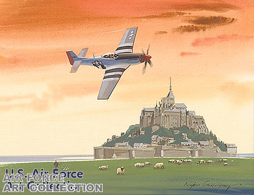 P-51 Over mont Saint-Michel